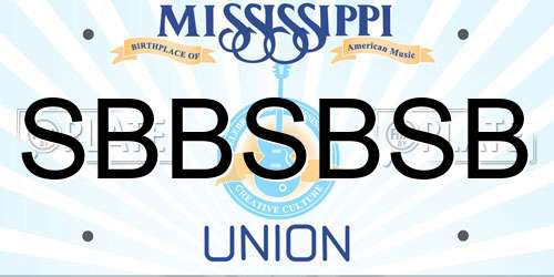 SBBSBSB Mississippi License Plate