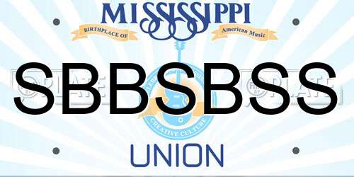 SBBSBSS Mississippi License Plate