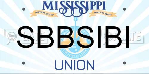 SBBSIBI Mississippi License Plate