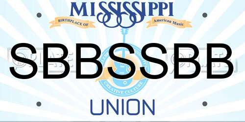 SBBSSBB Mississippi License Plate