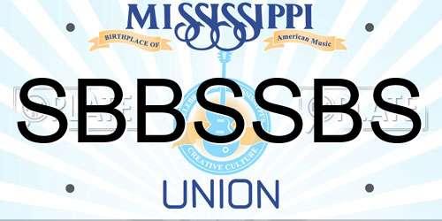 SBBSSBS Mississippi License Plate