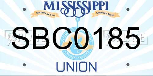 SBC0185 Mississippi License Plate
