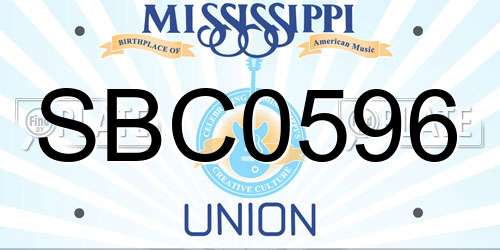 SBC0596 Mississippi License Plate