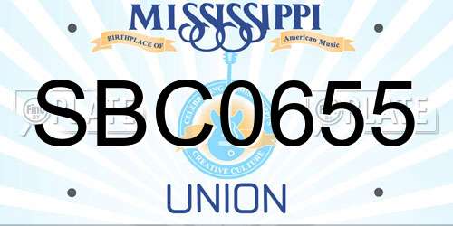 SBC0655 Mississippi License Plate