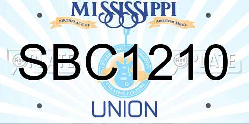 SBC1210 Mississippi License Plate