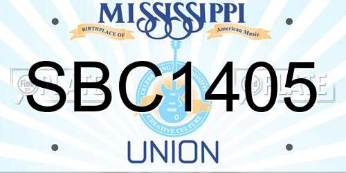 SBC1405 Mississippi License Plate