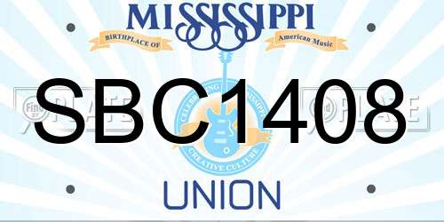 SBC1408 Mississippi License Plate
