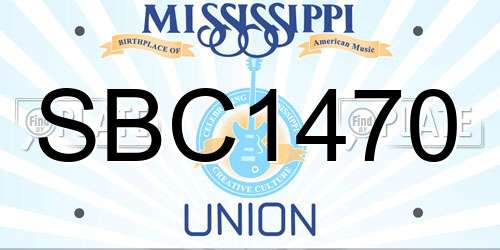 SBC1470 Mississippi License Plate