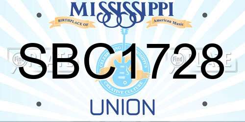 SBC1728 Mississippi License Plate