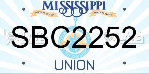 SBC2252 Mississippi License Plate