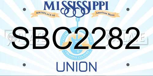 SBC2282 Mississippi License Plate
