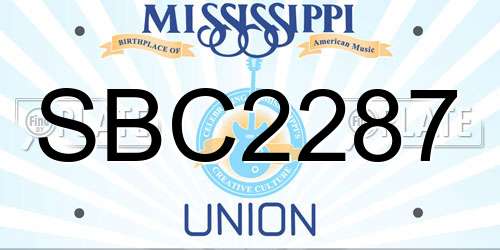 SBC2287 Mississippi License Plate