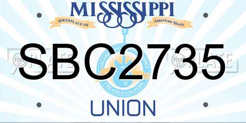 SBC2735 Mississippi License Plate