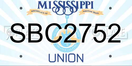 SBC2752 Mississippi License Plate