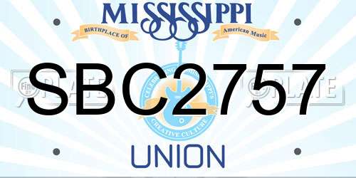 SBC2757 Mississippi License Plate