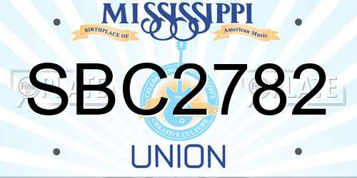 SBC2782 Mississippi License Plate