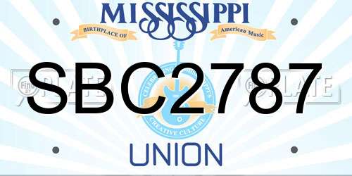 SBC2787 Mississippi License Plate