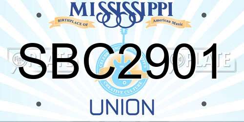 SBC2901 Mississippi License Plate