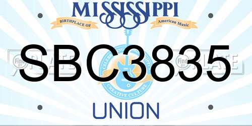 SBC3835 Mississippi License Plate