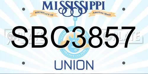 SBC3857 Mississippi License Plate