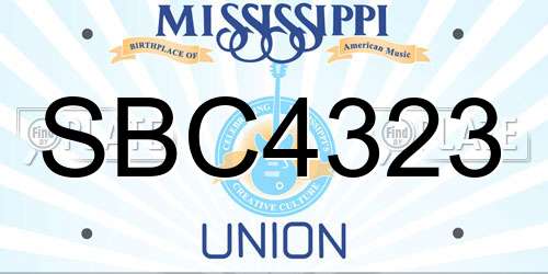 SBC4323 Mississippi License Plate