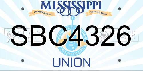 SBC4326 Mississippi License Plate