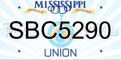 SBC5290 Mississippi License Plate