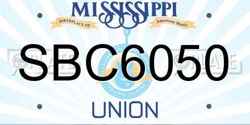 SBC6050 Mississippi License Plate