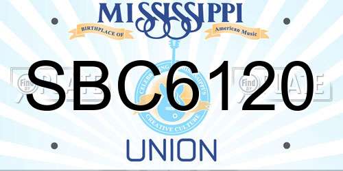 SBC6120 Mississippi License Plate