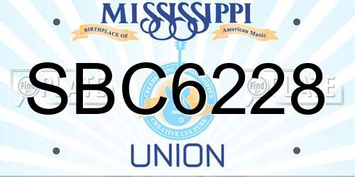 SBC6228 Mississippi License Plate