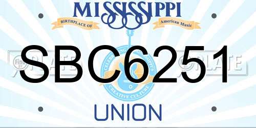 SBC6251 Mississippi License Plate