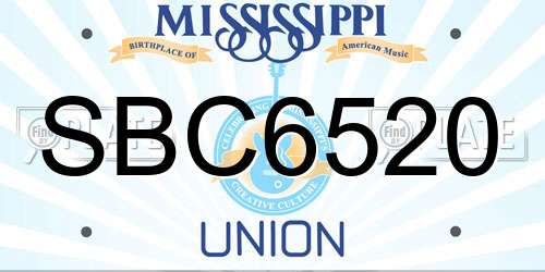 SBC6520 Mississippi License Plate