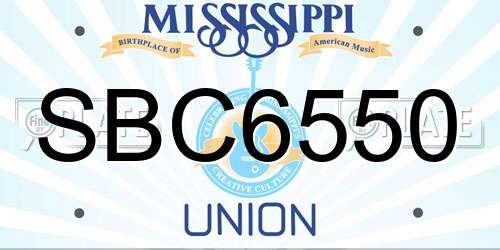 SBC6550 Mississippi License Plate