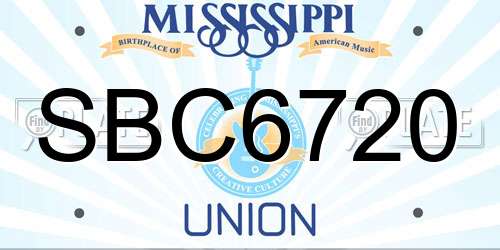 SBC6720 Mississippi License Plate