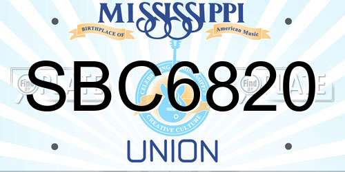 SBC6820 Mississippi License Plate
