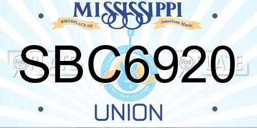 SBC6920 Mississippi License Plate