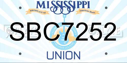 SBC7252 Mississippi License Plate