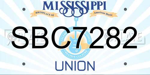 SBC7282 Mississippi License Plate