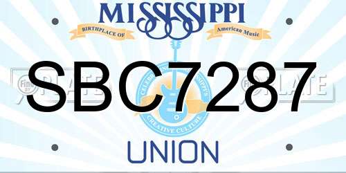 SBC7287 Mississippi License Plate