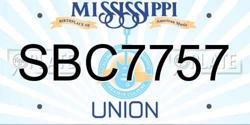 SBC7757 Mississippi License Plate