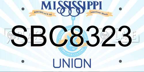 SBC8323 Mississippi License Plate