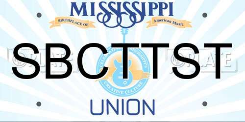 SBCTTST Mississippi License Plate