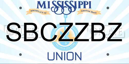SBCZZBZ Mississippi License Plate