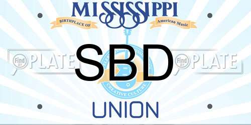 SBD Mississippi License Plate