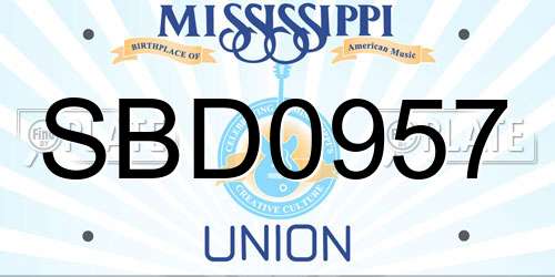 SBD0957 Mississippi License Plate