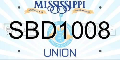 SBD1008 Mississippi License Plate