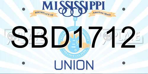 SBD1712 Mississippi License Plate