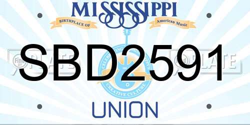 SBD2591 Mississippi License Plate