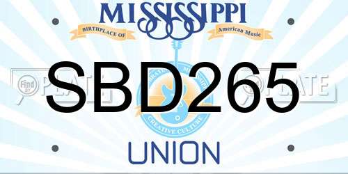SBD265 Mississippi License Plate