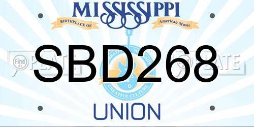 SBD268 Mississippi License Plate